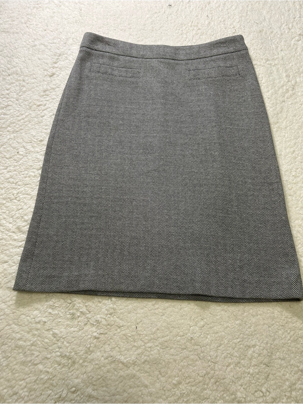 Talbots Gray Herringbone Pencil Skirt